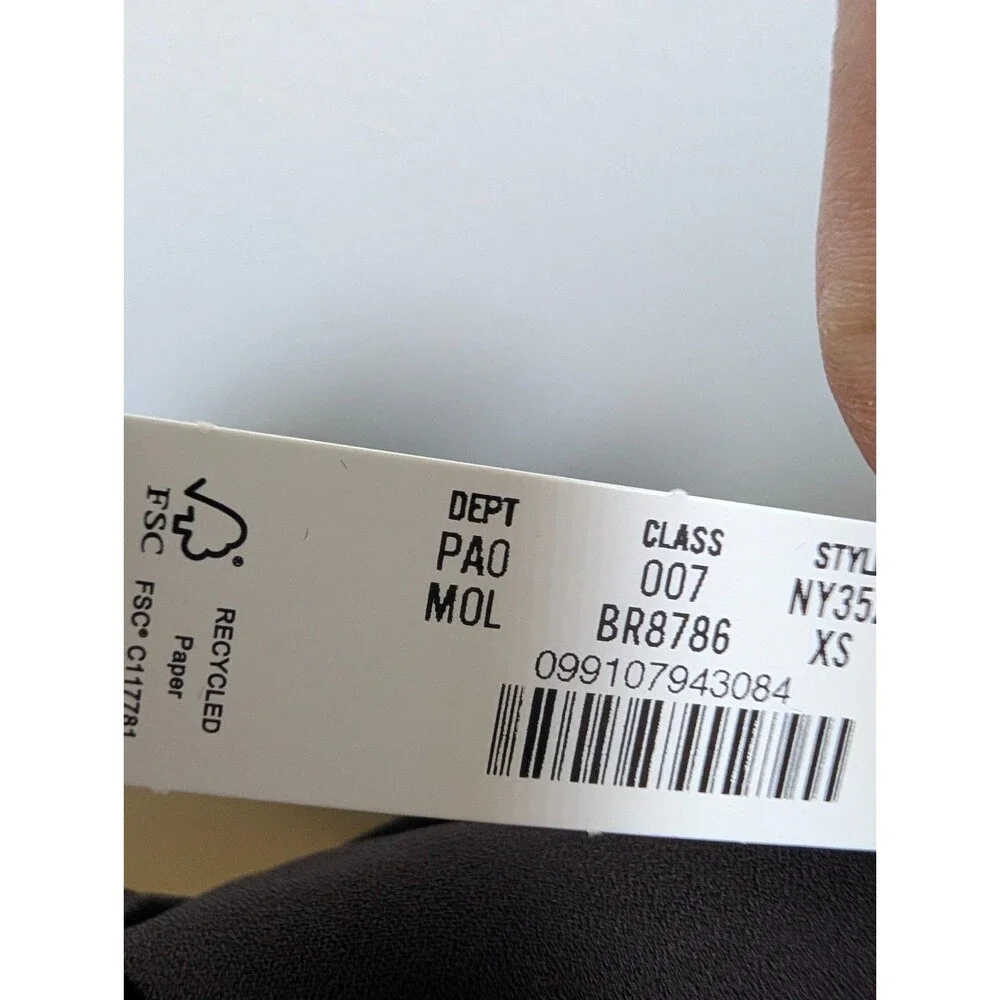 Madewell Chiffon Turtleneck Blouse XS Molasses Brown Smocked Cuff NWT NY352 - Picture 12 of 13